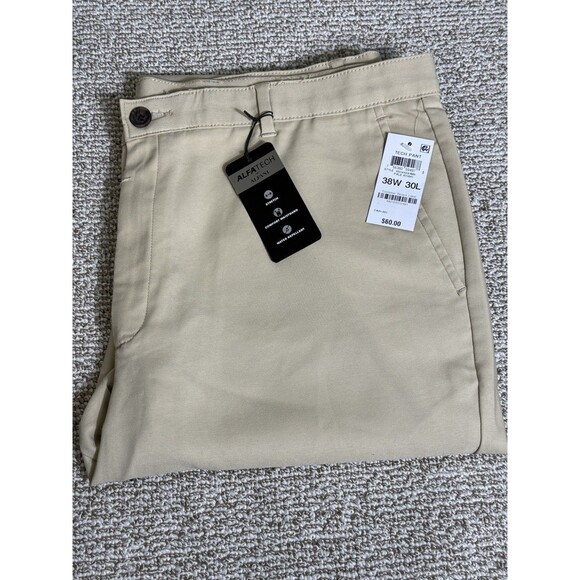 NWT Alfani Alfatech Khaki Chinos Men’s 38x30 Stretch Fit Water Repellant - Picture 1 of 6